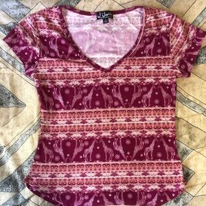 Multicolored Fitted T-Shirt with Short Sleeves sz small by J is for Justify